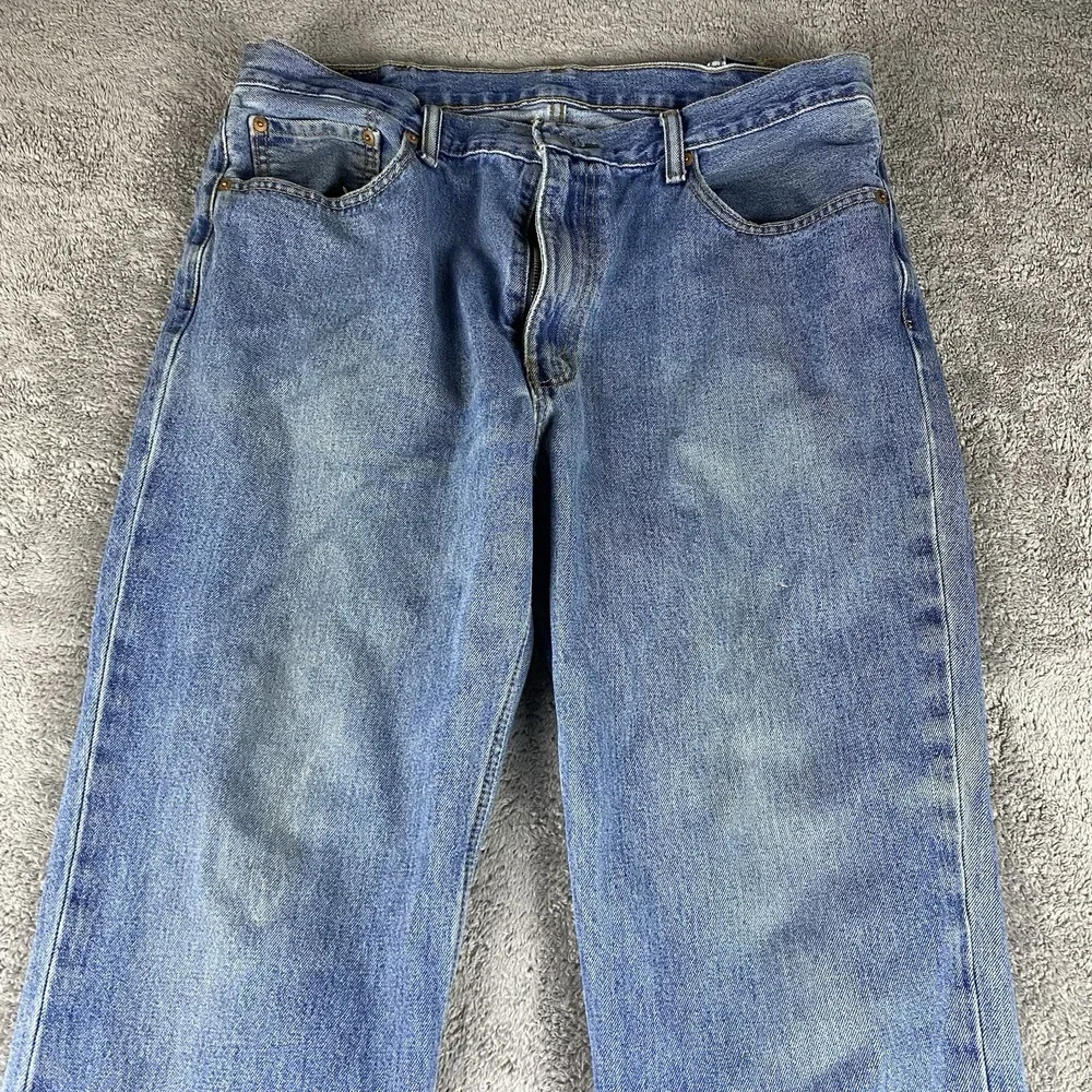 Levis 516 Classic Straight Jeans Mens 38x32 Blue Medium Wash High‎ Rise Vintage